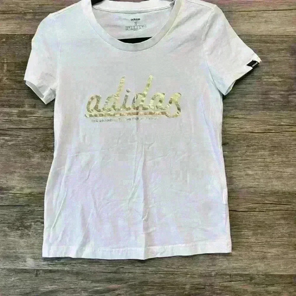 adidas Tops - Adidas White Crew Neck Short Sleeve T-Shirt Small